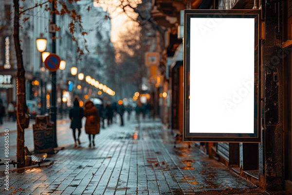 Fototapeta blank billboard in the city