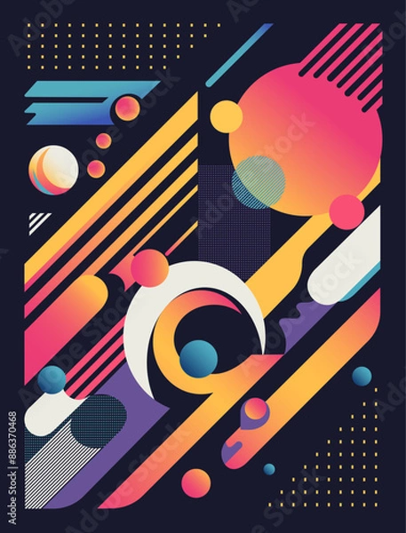 Fototapeta Abstract Neon Geometric Art