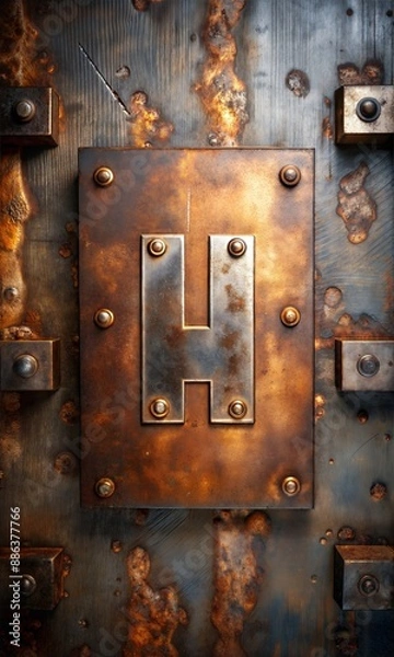 Fototapeta High Resolution Iron Bolt Texture with Intricate Details and Natural Rust Detailing - Industrial Metal Surface for design projects
