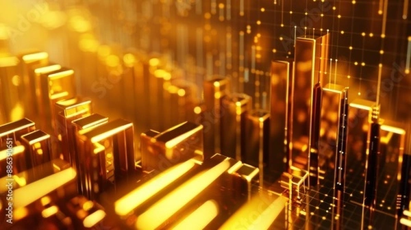 Fototapeta Gold Stocks: Mapping the Path to Financial Growth