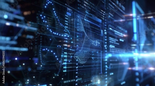 Obraz Abstract Digital Data Visualization.