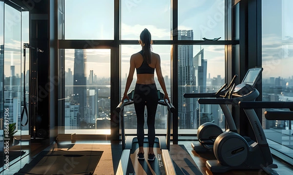 Obraz Female model at a luxury gym getting fit 
