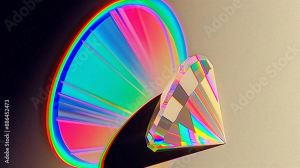 Fototapeta Abstract design with vibrant rainbow colors forming a dynamic and visually stimulating pattern.