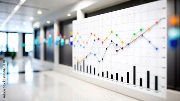 Obraz Strategic Business Data Visualization Backdrop with Dynamic Charts
