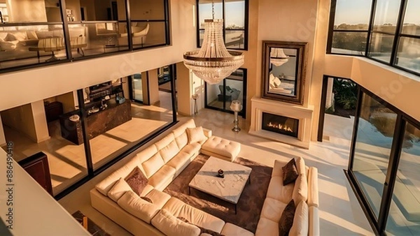 Fototapeta Living room in luxury home