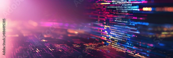Obraz Software development, digital technology concept. Software developer, coding web banner or background 