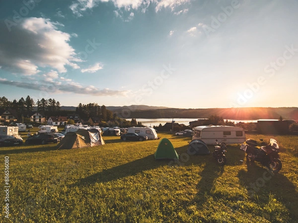 Obraz sunset over the river