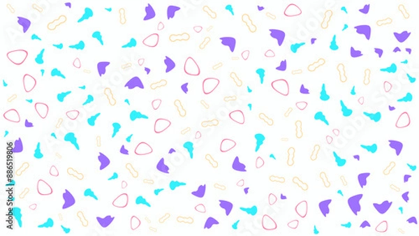 Obraz SEAMLESS HAND DRAWN DOODLE BLOB SHAPES PATTERN TEXTURE COLORFUL TEMPLATE ABSTRACT BACKGROUND TRENDY DESIGN VECTOR