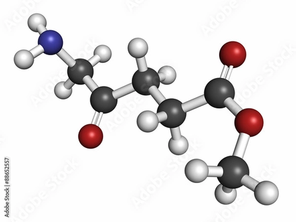 Obraz Methyl aminolevulinate non-melanoma skin cancer drug molecule. 