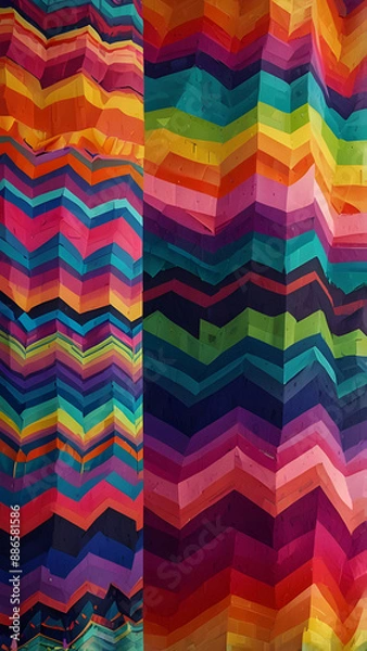 Obraz Trippy geometric colorful patterns