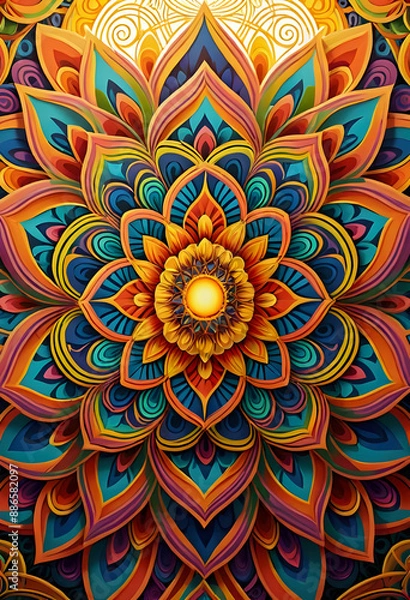 Fototapeta Trippy geometric colorful patterns