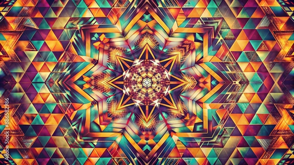Fototapeta Trippy geometric colorful patterns