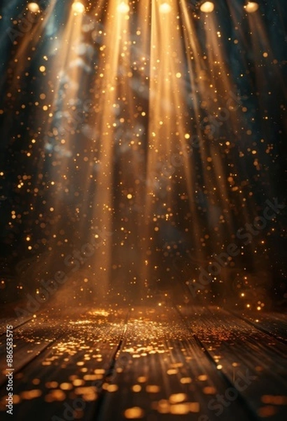 Fototapeta レーザー光線による舞台スポットライトの背景
