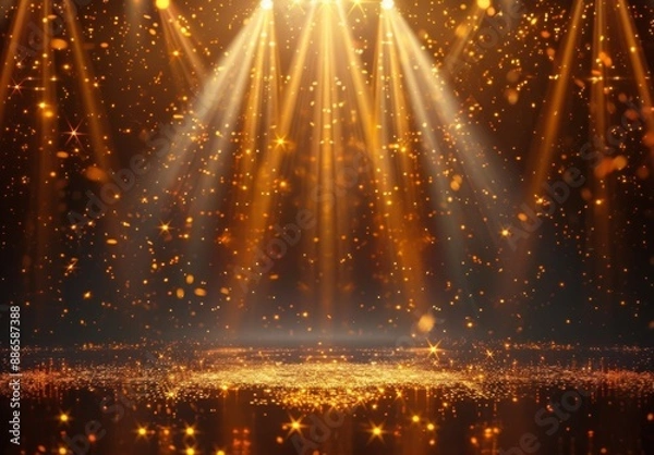 Obraz レーザー光線による舞台スポットライトの背景