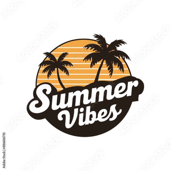 Fototapeta Summer Vibes Typography Design and Free Vector