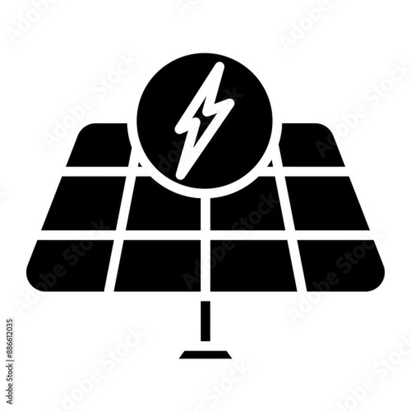 Obraz Solar Panel Array Icon - Minimal, Clean, Elegant, Fill Icon, Suitable for Web, UI, Mobile Application