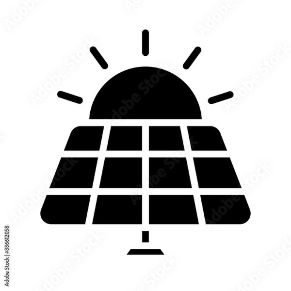 Obraz Solar Panel Icon - Minimal, Clean, Elegant, Fill Icon, Suitable for Web, UI, Mobile Application