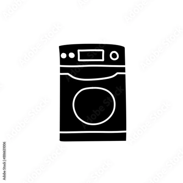 Obraz washing machine silhouette icon