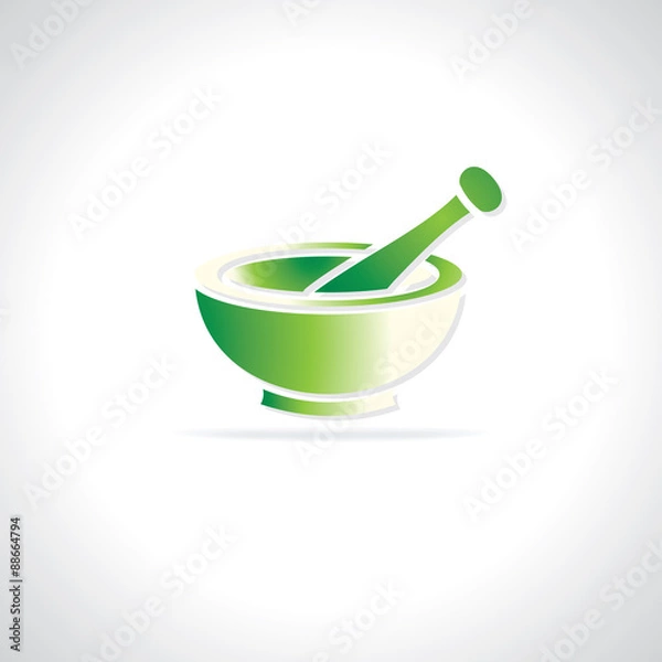 Obraz creative mortar pestle ayurveda concept vector illustration