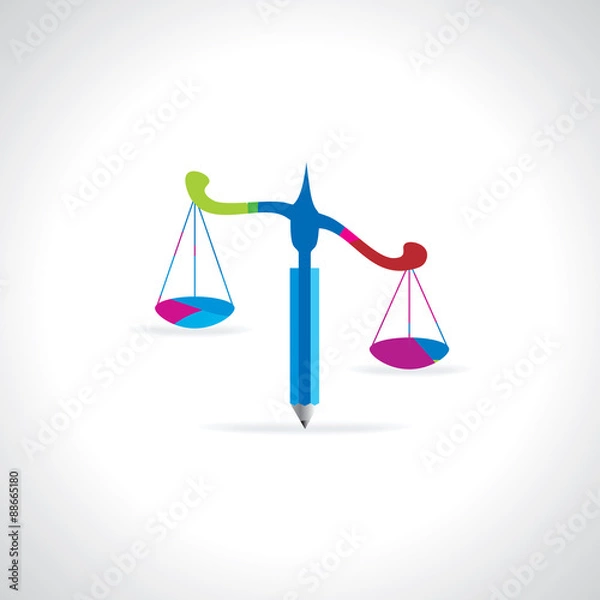 Fototapeta scale created with pencil vector illustration 