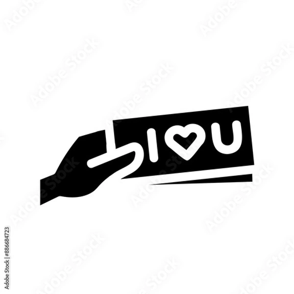 Obraz Hand Giving Heart Fill Icon - Suitable for Web Page, Mobile App, UI, UX Design