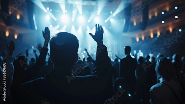 Obraz Crowd Enjoying Live Concert in a Modern Auditorium