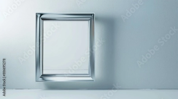 Fototapeta Metal Frame in Studio Isolated on White Background