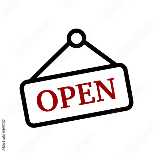 Obraz Open sign icon isolated on white background.