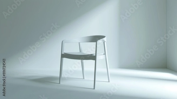 Fototapeta A 3D rendered chair with minimalist design