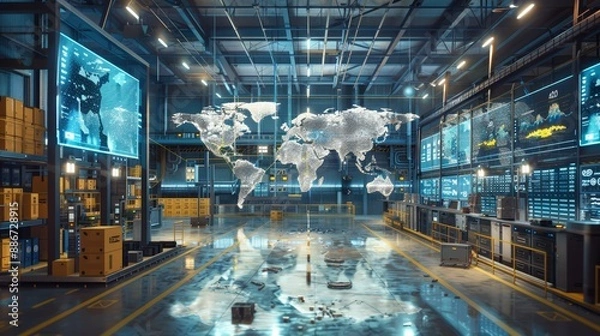 Obraz Global Logistics RealTime Tracking in a Digital World