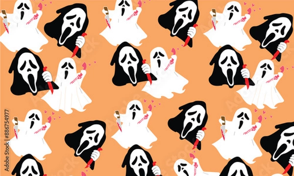 Fototapeta Happy Halloween Seamless Pattern Background