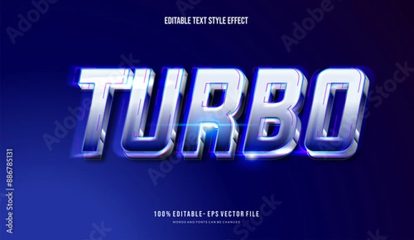 Obraz Modern tech lines Gradient bright color with futuristic theme mockup text. Editable 3d text effect styles