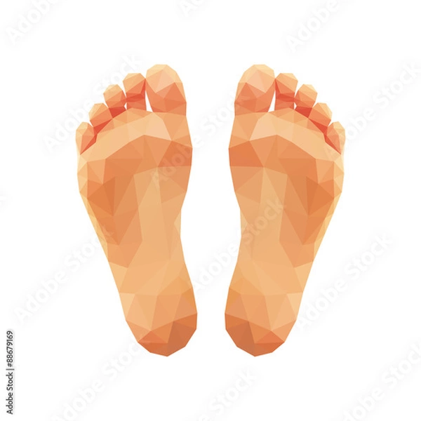 Obraz polygonal two feet low poly right and left