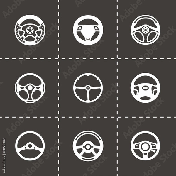 Fototapeta Vector Steering wheels icon set
