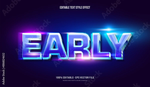 Fototapeta Modern 3d text style Gradient bright color with futuristic theme mockup text. Editable 3d text effect styles