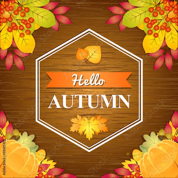 Obraz Autumn wooden background