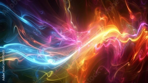 Fototapeta light fractals, abstract, bright colors