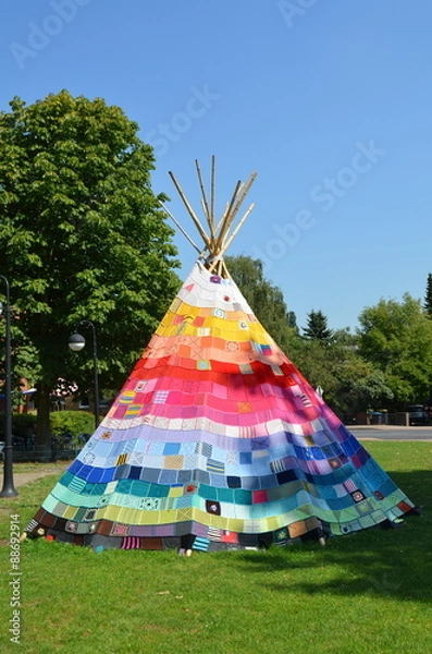 Fototapeta gestricktes Tipi