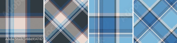 Fototapeta Plaid seamless vector tartan patterns set.