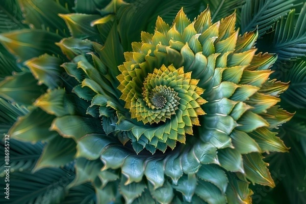 Obraz A close up of a green and yellow plant