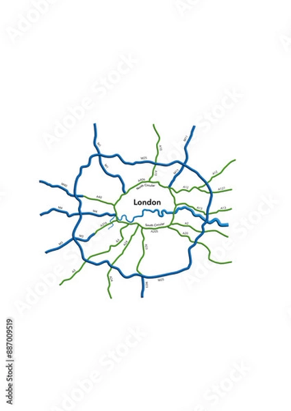 Obraz London M25 map