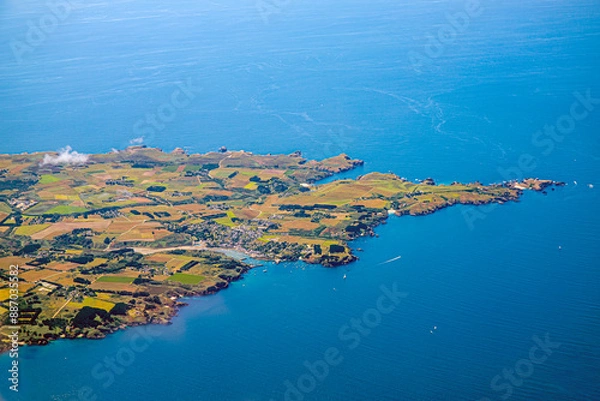 Fototapeta belle ile en mer island from aerial view in french brittany in morbihan 