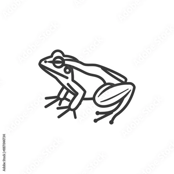 Obraz frog minimalist line art icon logo symbol