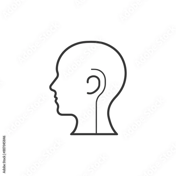 Obraz head minimalist line art icon logo symbol