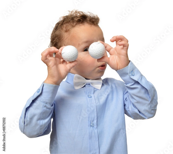 Obraz Kind mit golfbällen