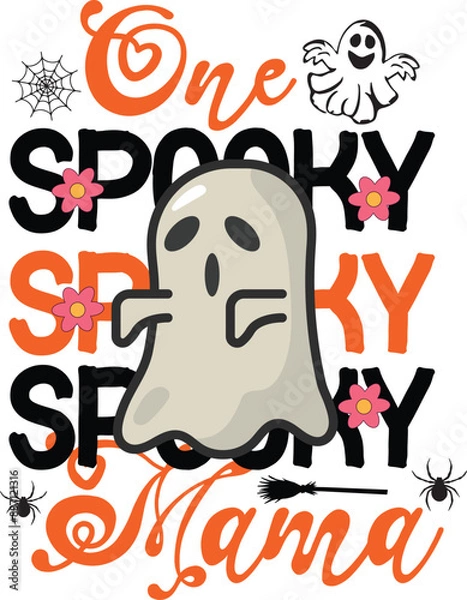 Fototapeta Halloween T-shirt Design, Halloween SVG Design, Ghost Design, Halloween Shirt, Halloween Cat Shirt, Retro Halloween shirt Design, Spooky Season, Funny Hallowee, Hippie Shirt, Boo Shrt