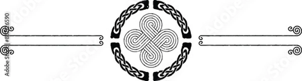 Obraz Two Lines Celtic Header - Circular Celtic Knot