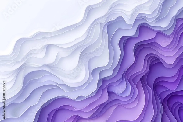 Fototapeta Abstract digital art with fluid purple and white patterns, symbolizing fluidity and creativity.