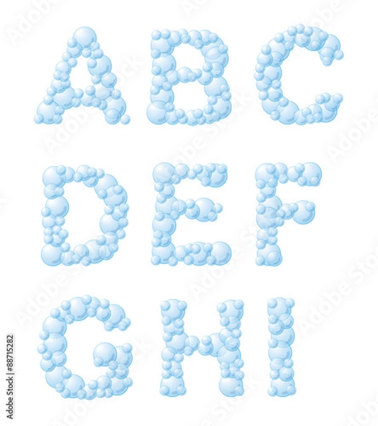 Obraz Vector bubble foam font, od A do I.
