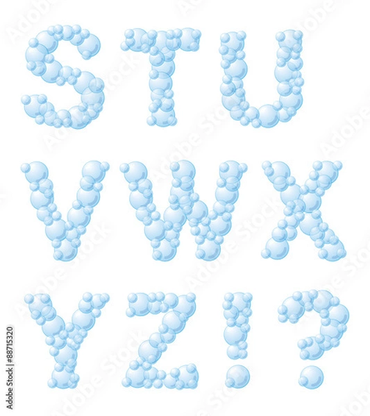 Obraz Vector bubble foam font, od S do Z